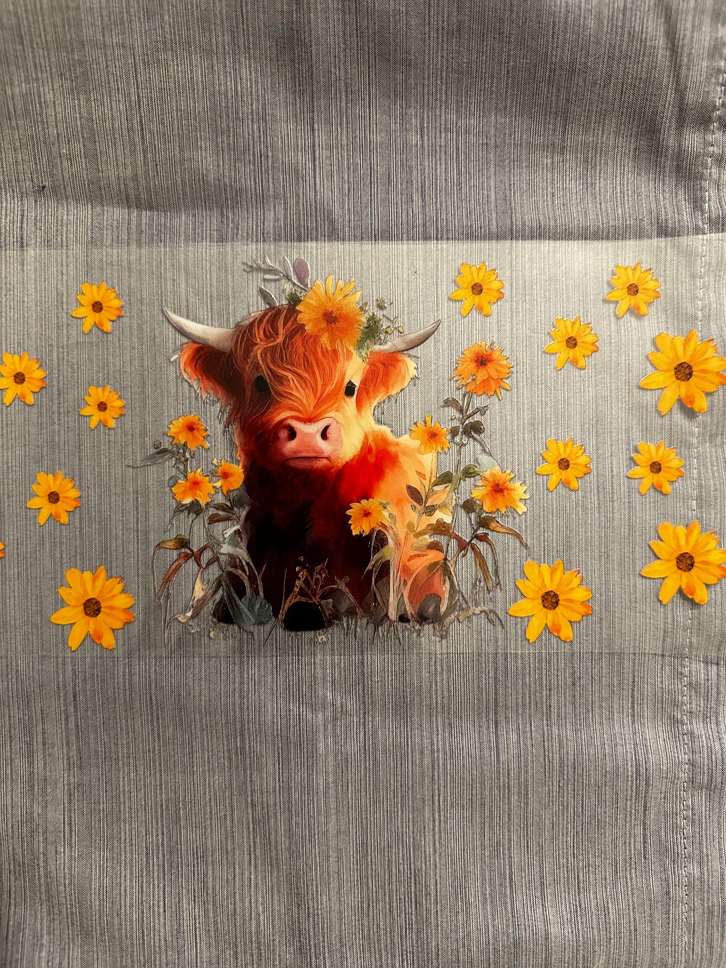 Baby Cow Yellow Flowers